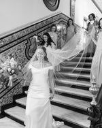 Off-the-Shoulder Cowl Neck Satin Wedding Dress
