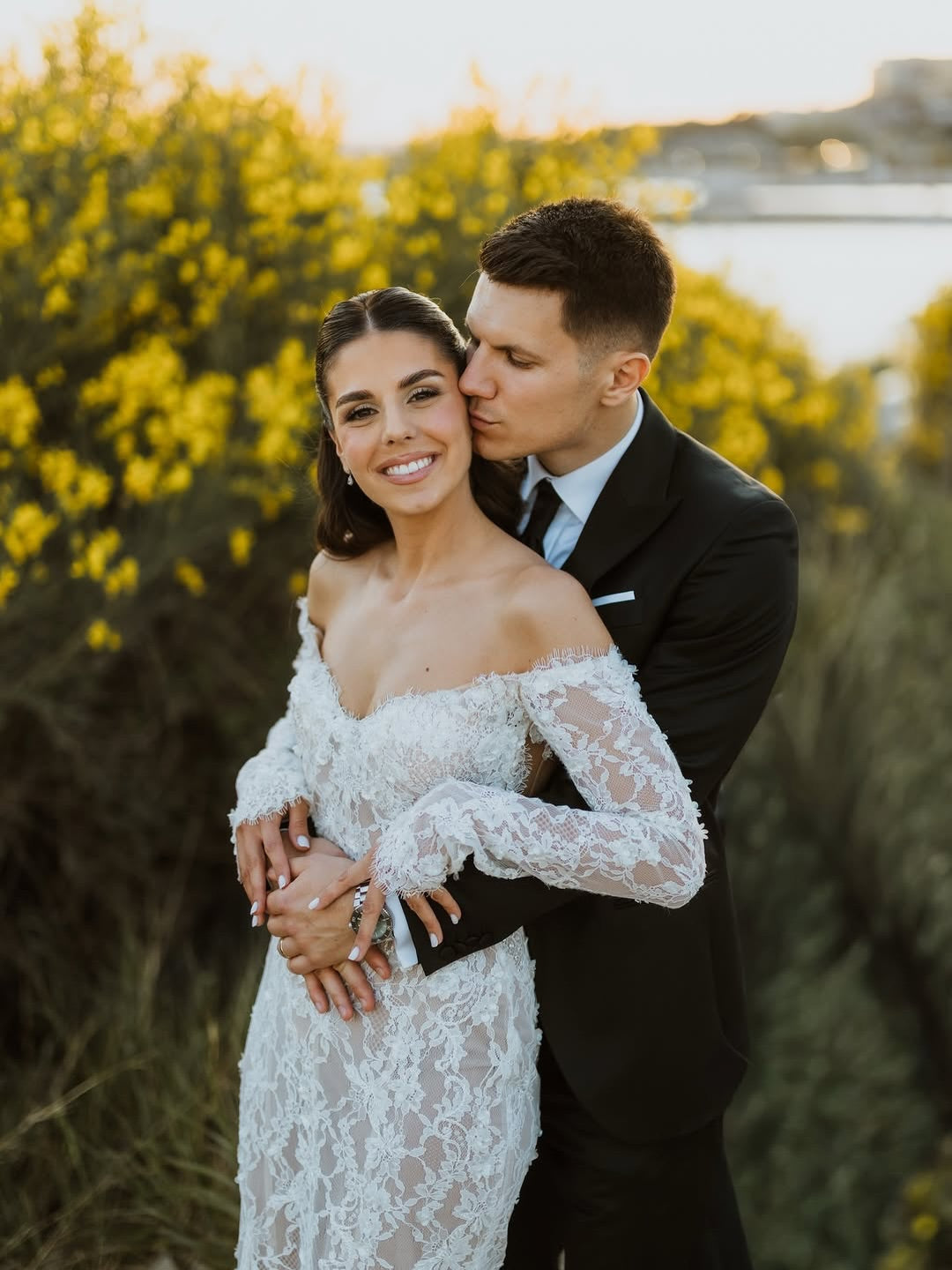 Off Shoulder Long Sleeve Lace Mermaid Wedding Dress