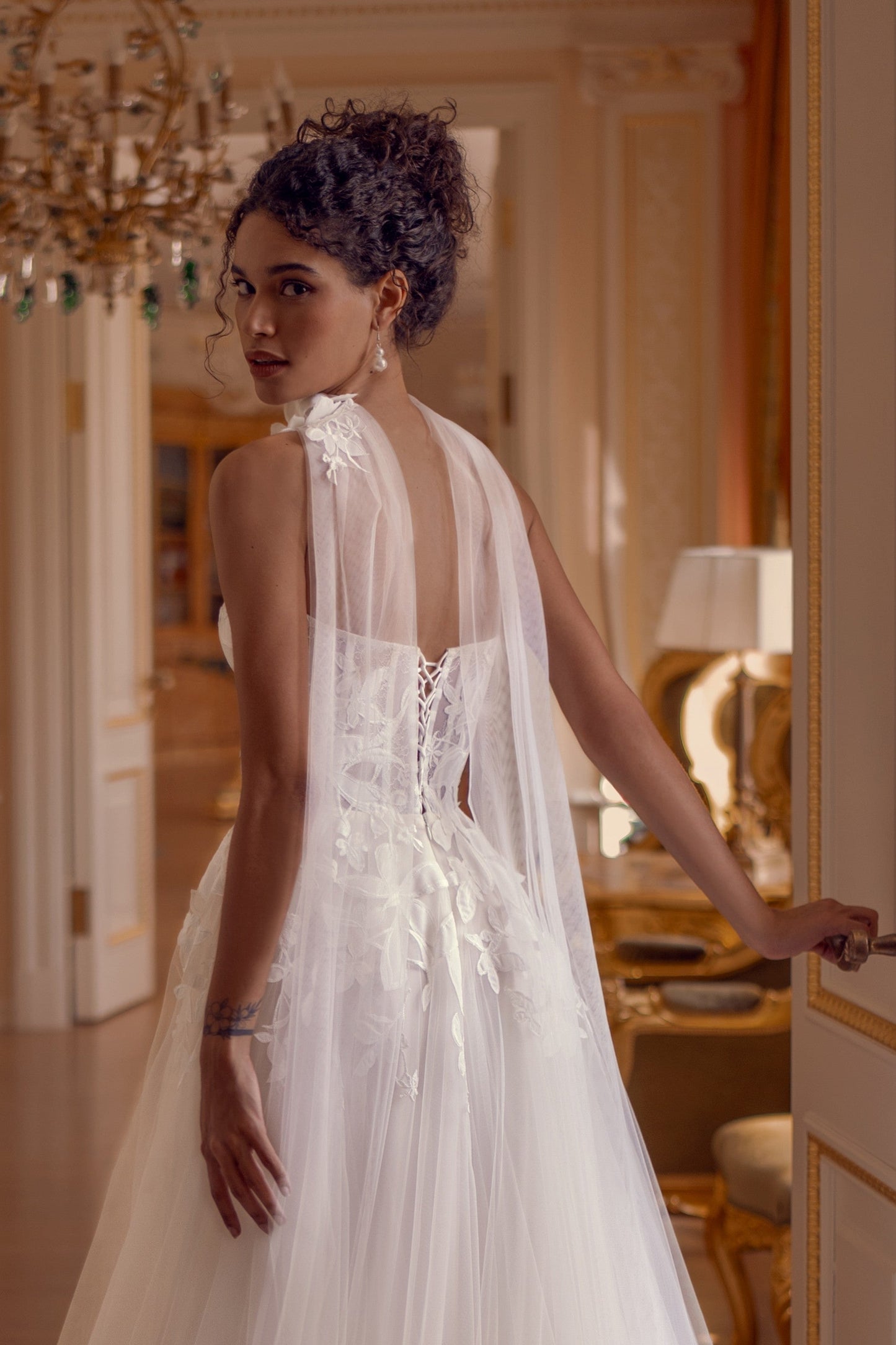 Sweetheart A-Line Tulle Wedding Dress with Corset Bodice
