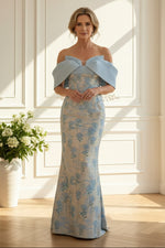 Off-Shoulder Jacquard Mermaid Gown