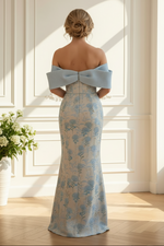 Off-Shoulder Jacquard Mermaid Gown