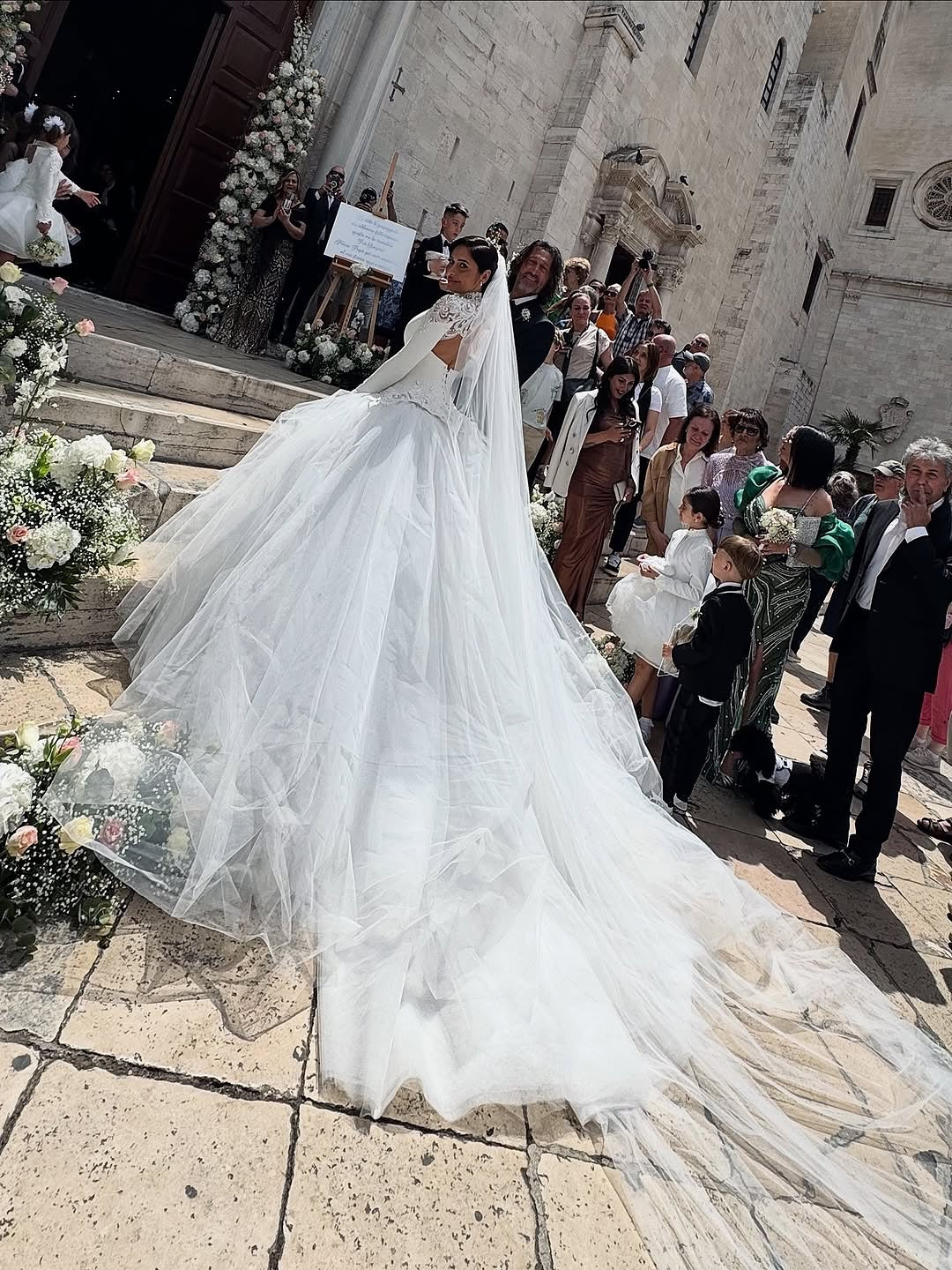 High Neck Lace Long Sleeve Ball Gown Wedding Dress