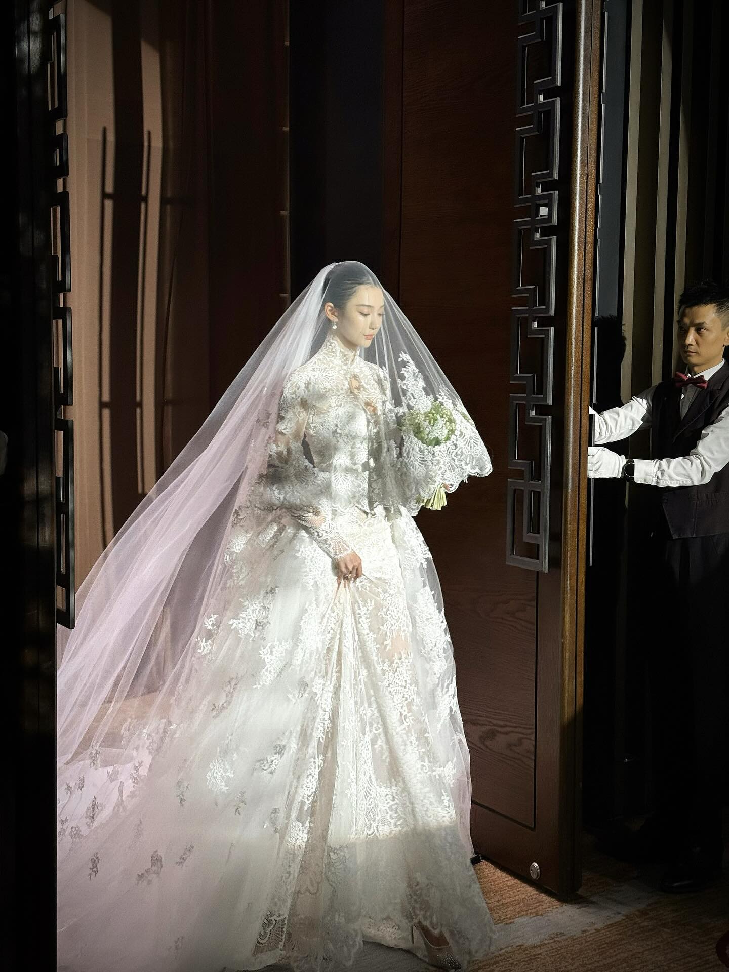 High Neck Long Sleeve Lace Mermaid Wedding Dress