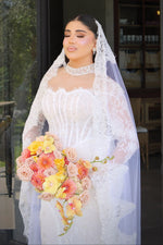 Off-Shoulder Corset Lace Mermaid Wedding Gown