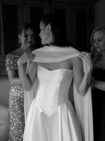 Strapless Satin A-Line Wedding Dress with Basque Waist