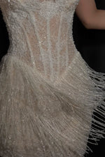 Halter Corset Fringe Mini Dress