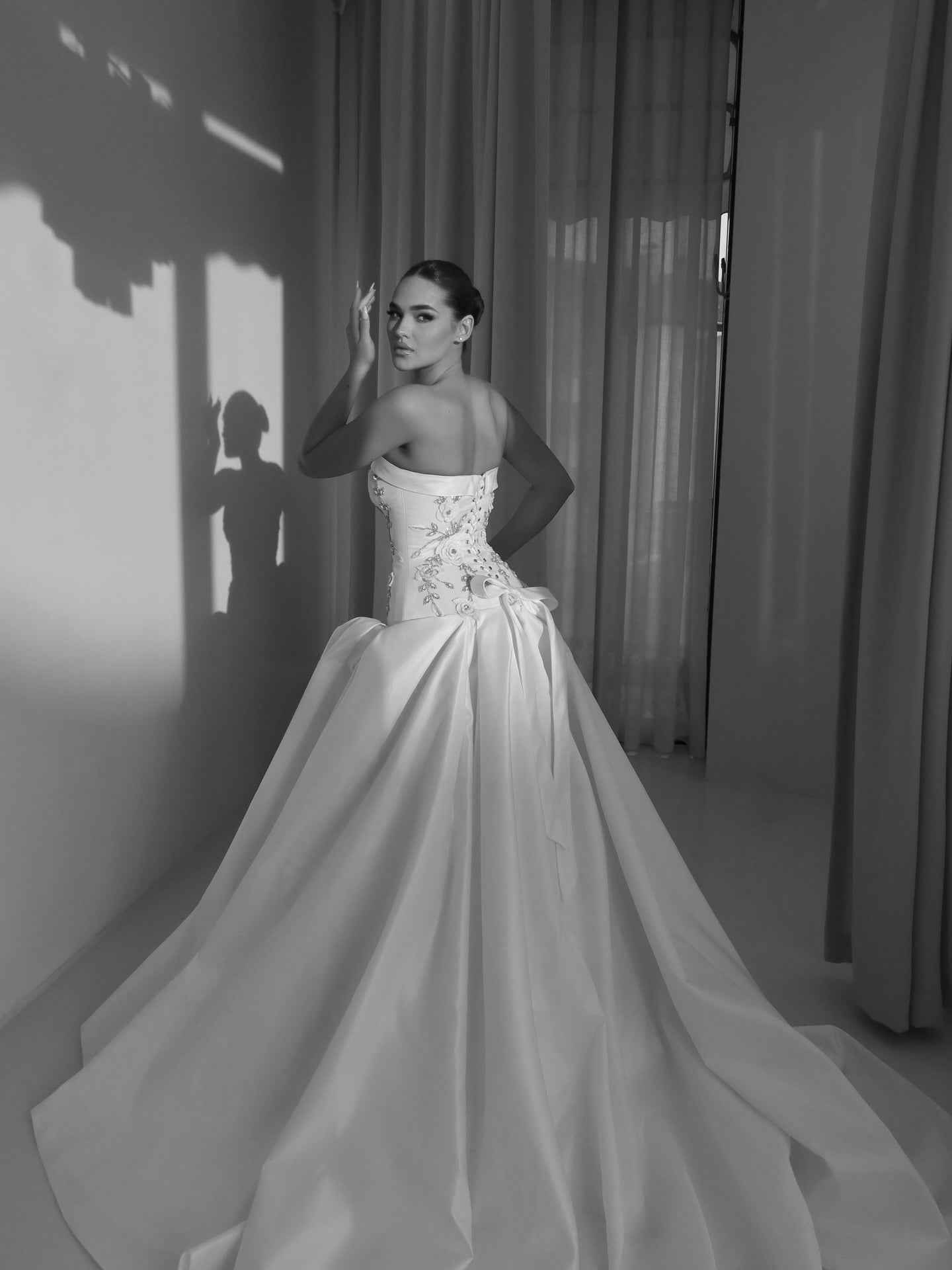 Strapless Beaded Ball Gown Wedding Dress