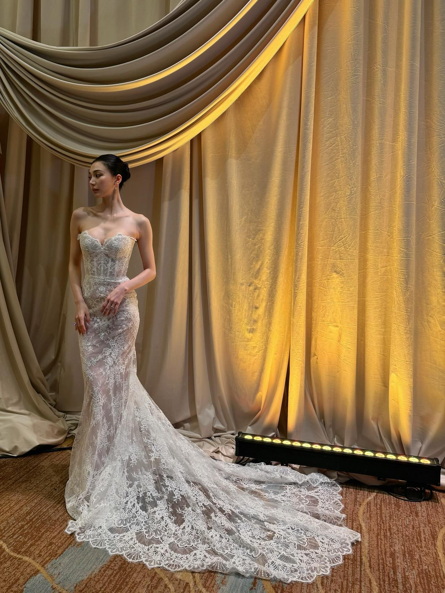 High Neck Long Sleeve Lace Mermaid Wedding Dress