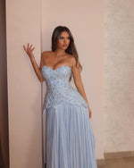 Strapless Beaded Chiffon Formal Gown
