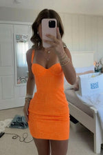 Sequin Mini Dress with Sweetheart Neckline
