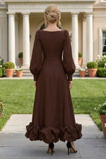 Square Neck Maxi Dress with Bubble Hem
