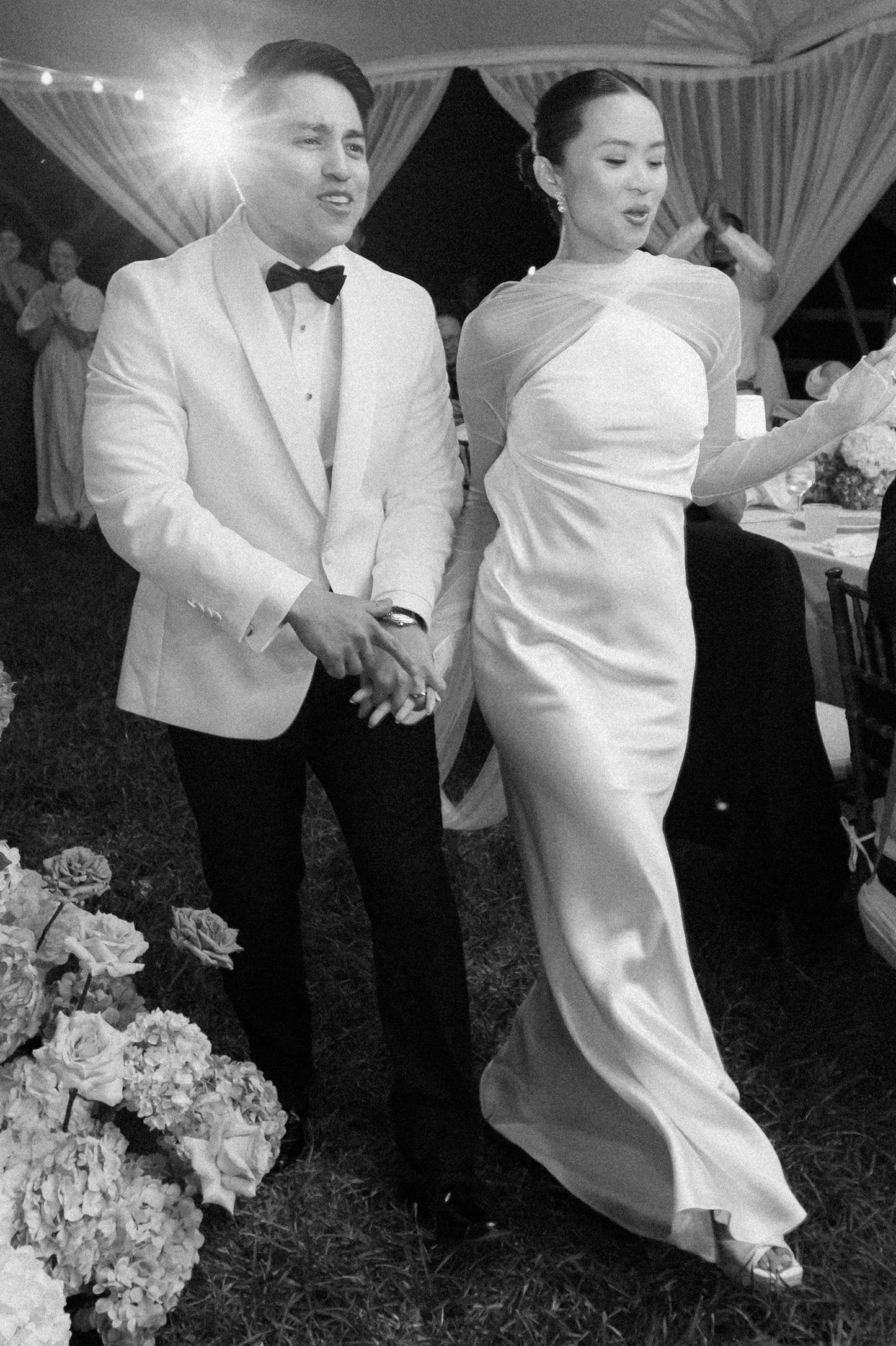 Low Back Satin Wedding Dress with Sheer Cape
