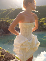 Strapless Lace Corset Bubble Mini Dress