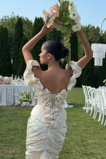 Corset Mermaid Wedding Dress with Ruffled Back