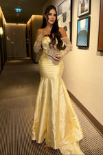 Mermaid Evening Gown with Lace Sleeves