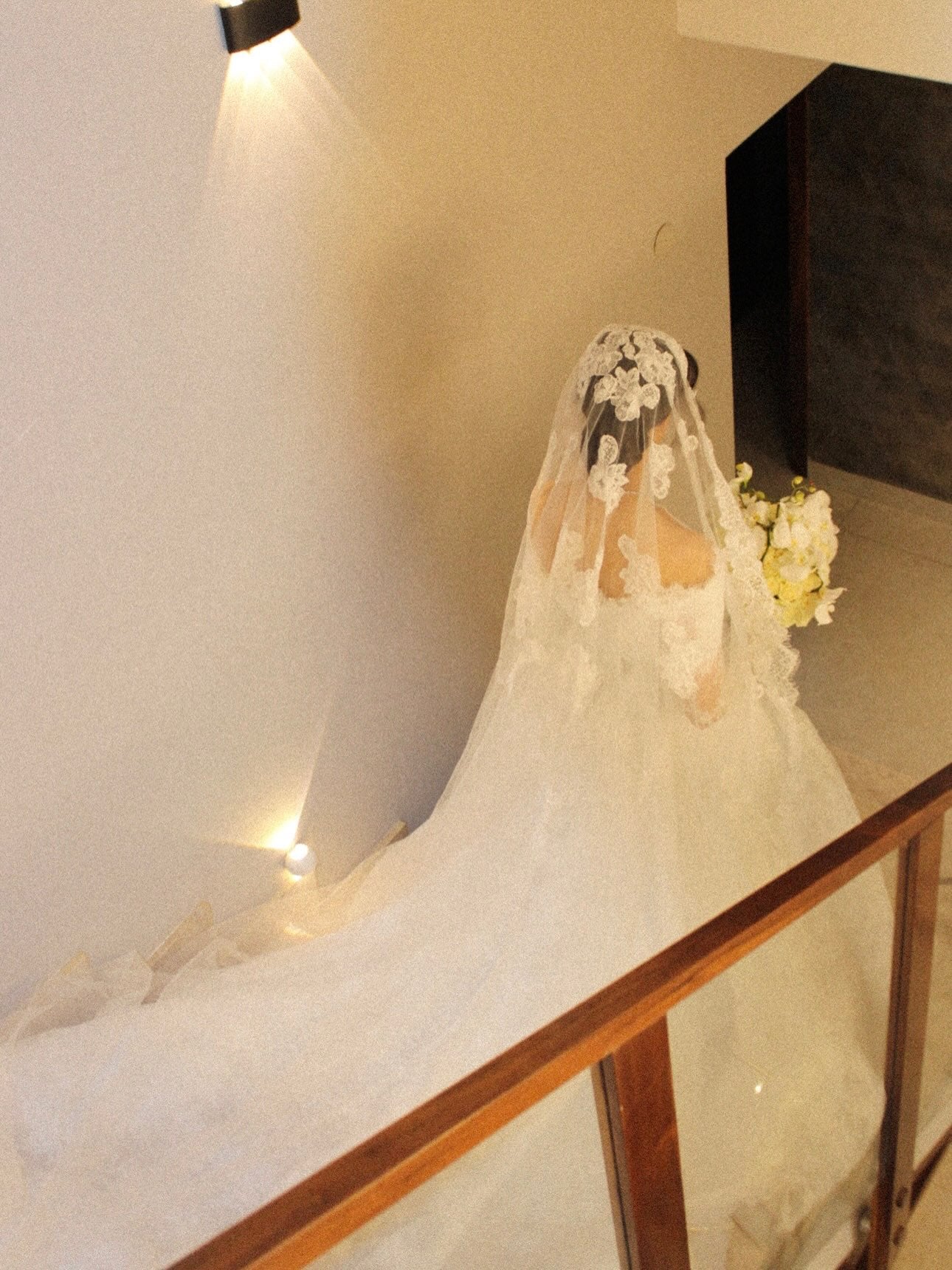 Long Sleeve Lace Ball Gown Wedding Dress