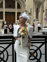 Elegant Cape Overlay Column Bridal Gown