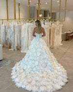 Strapless Sweetheart Corset Ball Gown with 3D Flowers