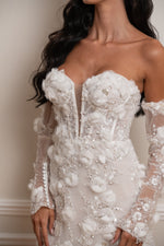 3D Floral Off-the-Shoulder Corset Mini Dress