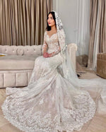 Illusion Long Sleeve Lace Mermaid Wedding Dress