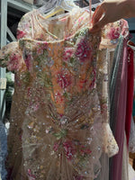 Off-the-Shoulder Floral Embroidered Mermaid Gown