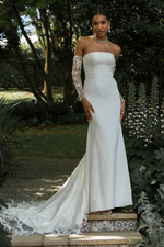 Strapless Corset Back Fit and Flare Wedding Dress