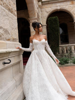 Strapless Lace Corset Ball Gown Wedding Dress