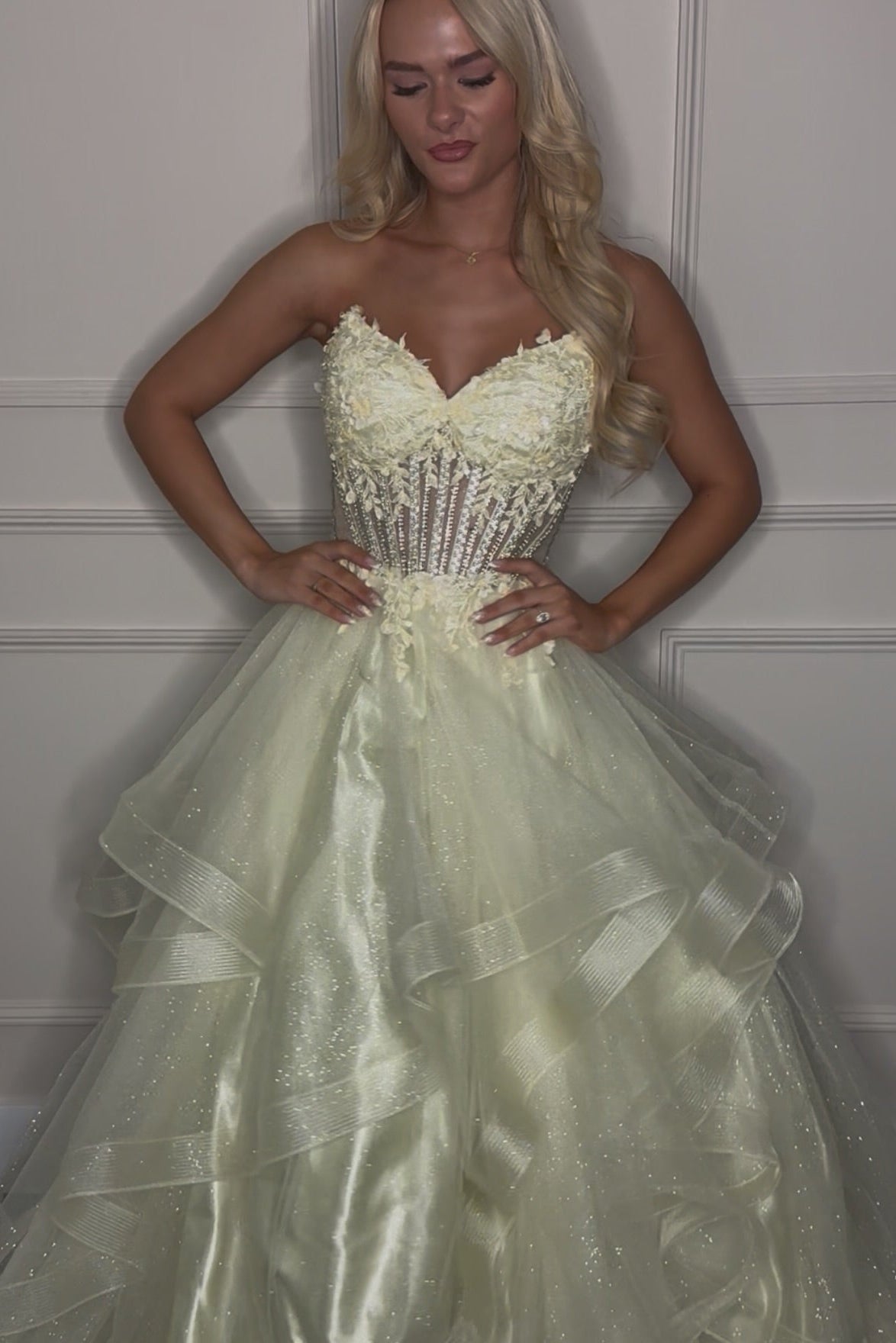Corset Tiered Tulle Ball Gown