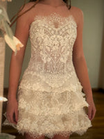 Tiered Lace Corset Mini Dress with Appliques
