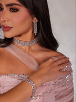 Tulle A-Line Evening Gown with Beaded Waist