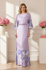 Floral Print Bell Sleeve Maxi Dress with Pockets