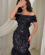 Off-Shoulder Embellished Mermaid Gown