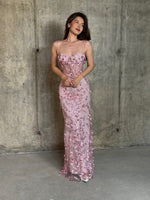 Sweetheart Corset Evening Gown with 3D Flowers
