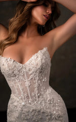 Sweetheart Lace Mermaid Wedding Gown with Train