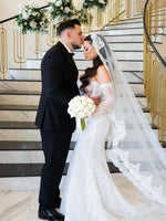 Corset Mermaid Lace Wedding Dress with Sleeves