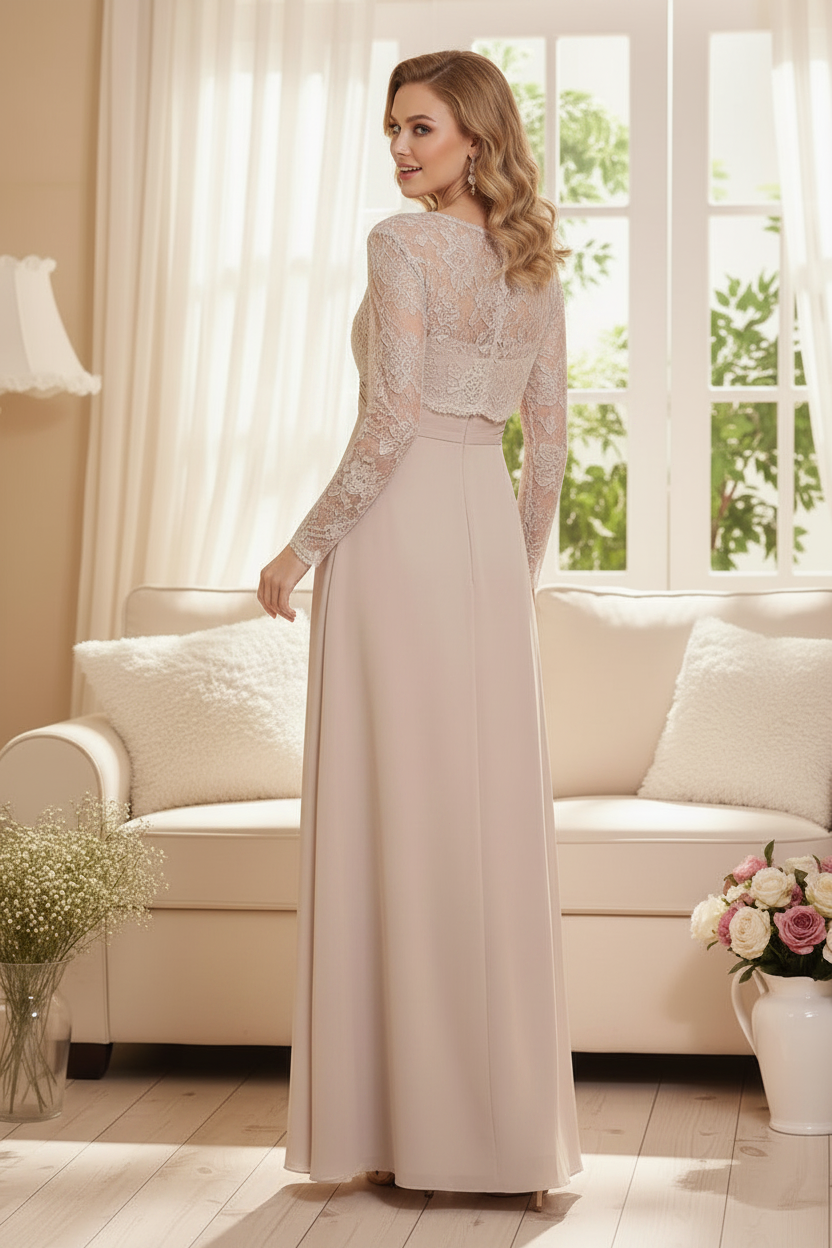 Strapless Ruched Maxi Dress with Lace Bolero