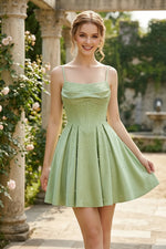 Pearl-Embellished Corset A-Line Mini Dress
