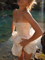 Strapless Lace Corset Bubble Mini Dress