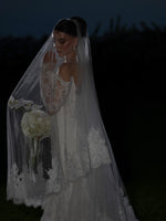 Off-Shoulder Lace Long Sleeve Wedding Gown