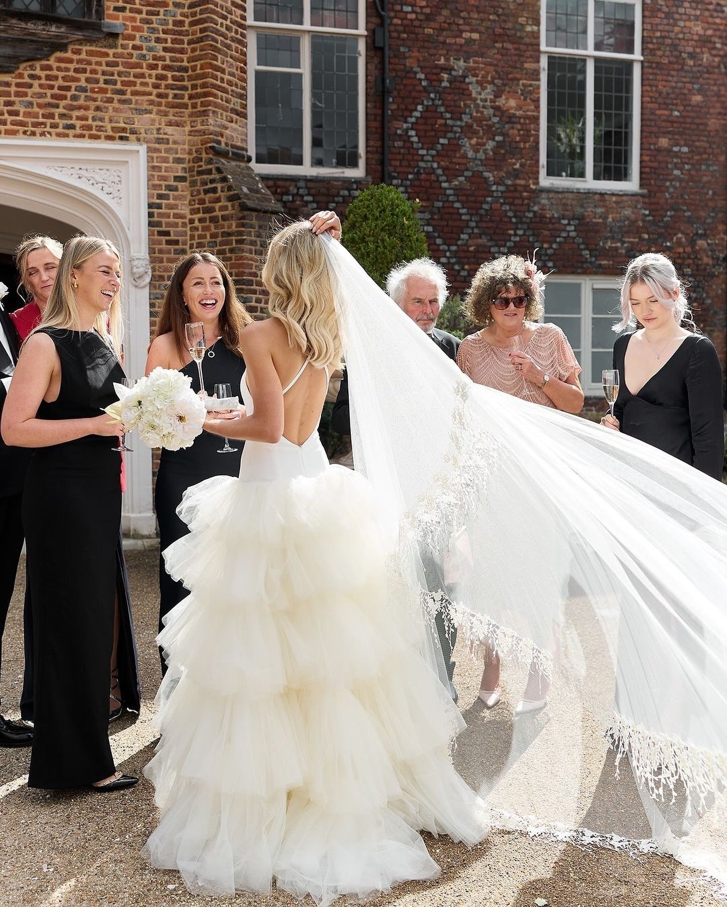 Tiered Tulle Halter A-Line Wedding Gown