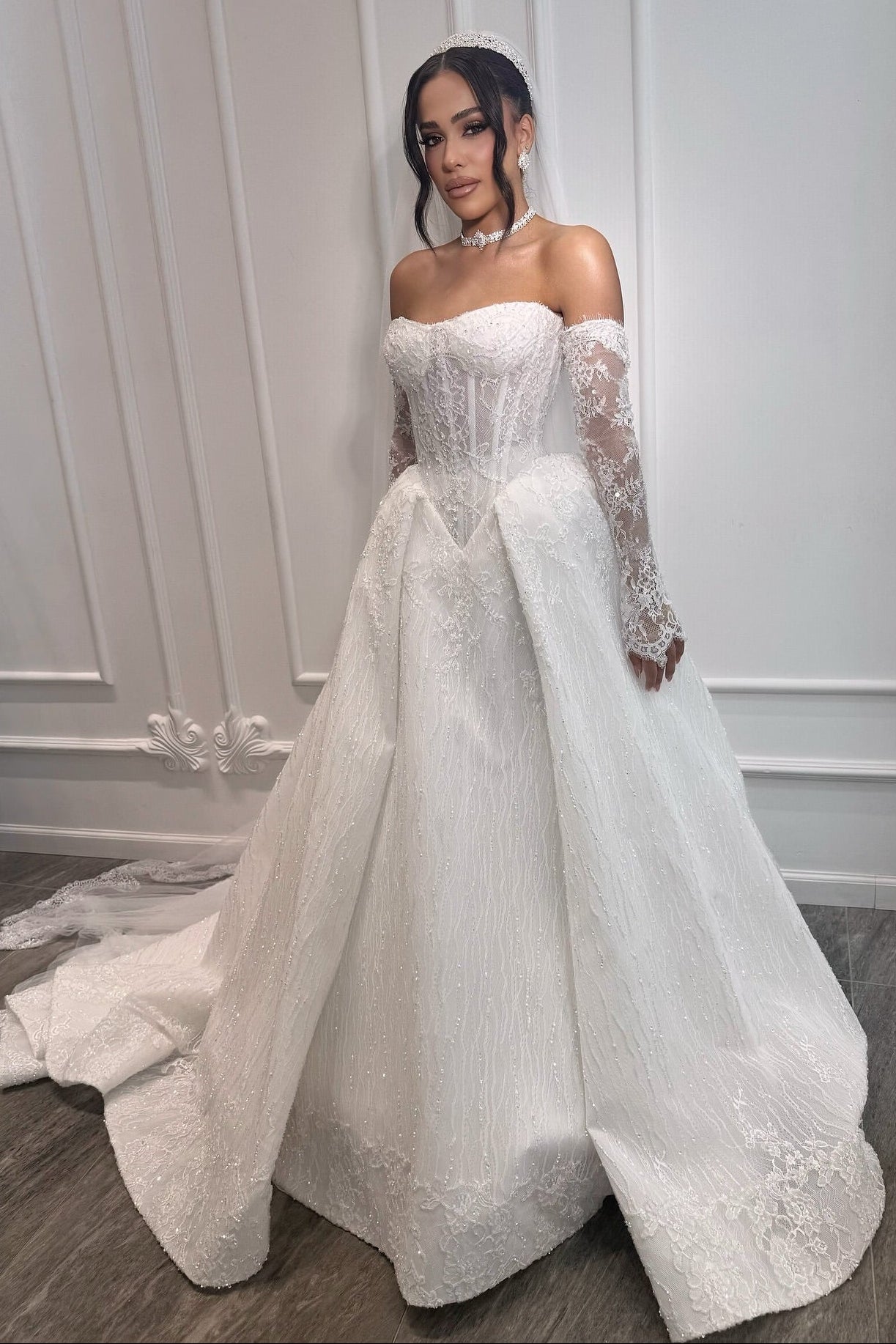 Sweetheart Lace Corset Ball Gown Wedding Dress