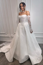 Sweetheart Lace Corset Ball Gown Wedding Dress