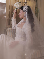 Lace Mermaid Wedding Dress with Long Sleeve Jacket