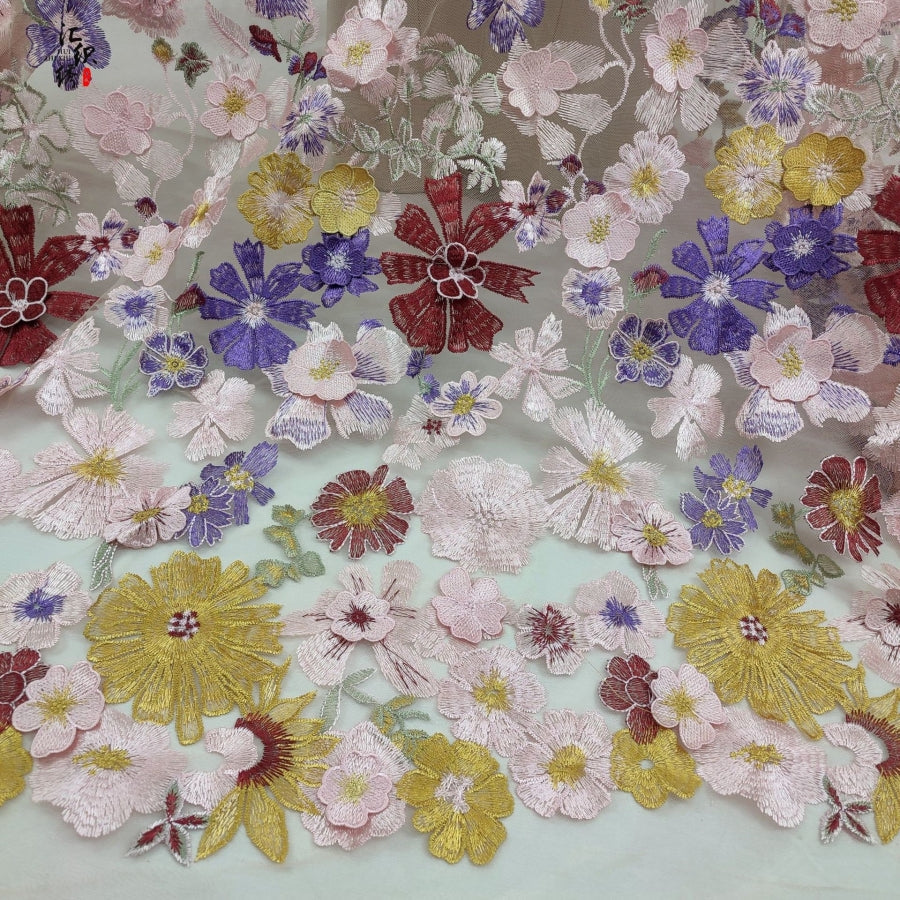 Floral Embroidered Off-the-Shoulder A-Line Dress