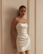 Strapless Satin A-Line Wedding Gown with Slit