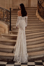 Off-the-Shoulder Lace Mermaid Wedding Dress