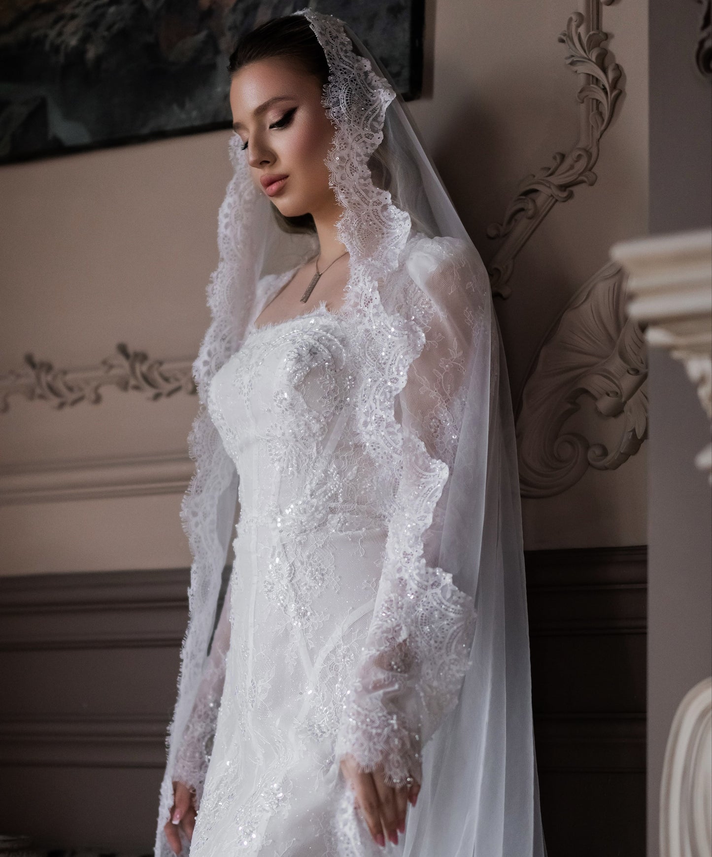 Long Sleeve Lace Mermaid Wedding Dress