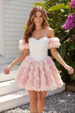 Sweetheart 3D Floral Corset Bubble Mini Dress