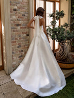 Halter High Neck A-Line Wedding Dress with Slit