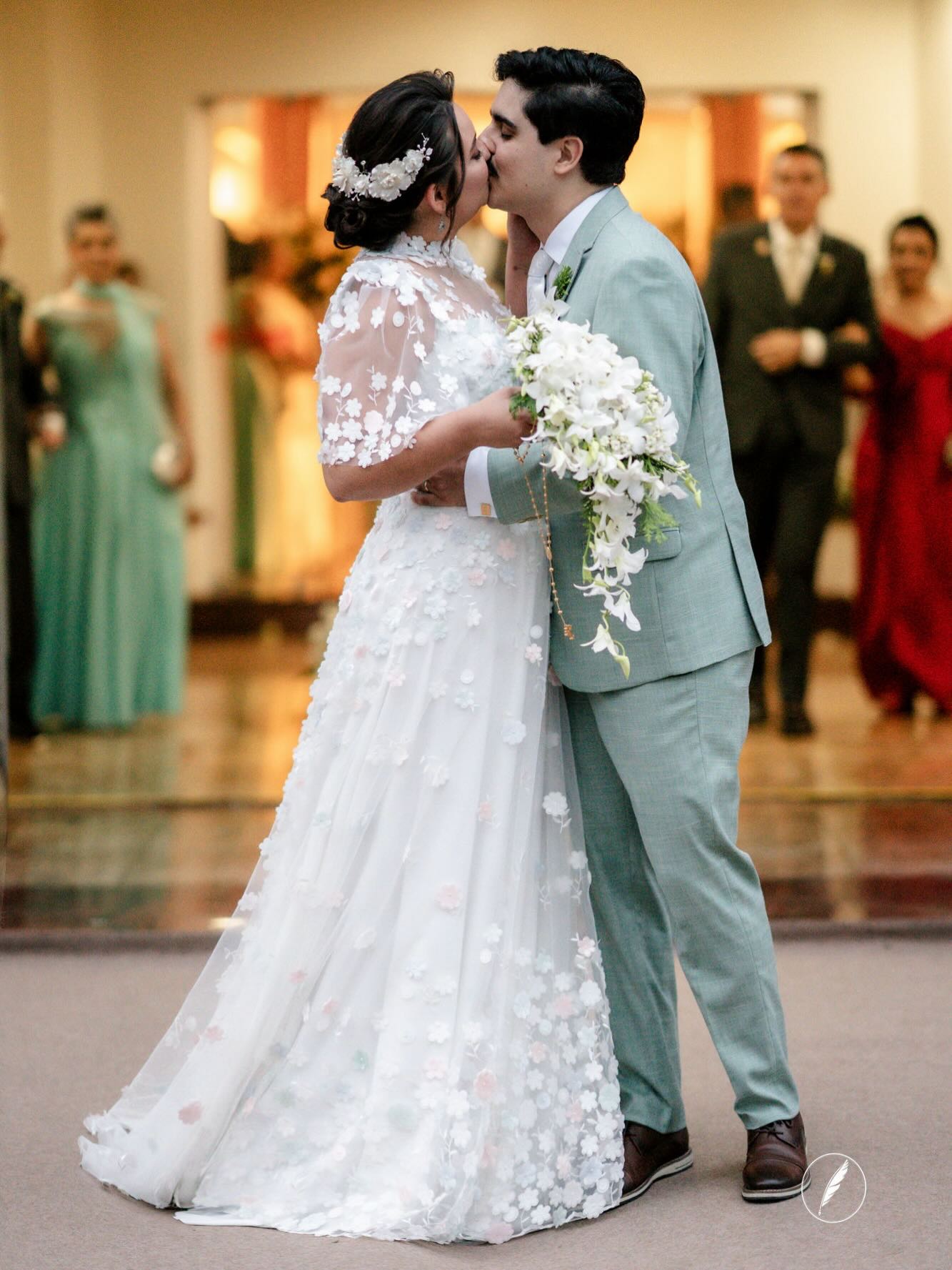 Illusion High Neck Flutter Sleeve A-Line Bridal Gown